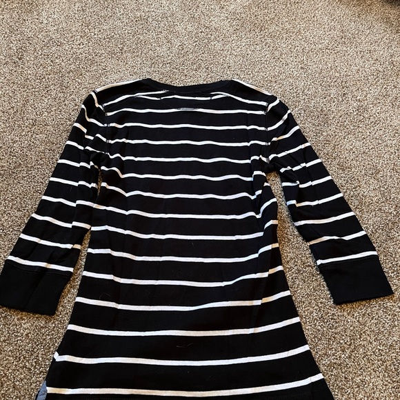 Ralph Lauren Jeans Company 3/4th Sleeve Tee Black and White Striped Small - Picture 4 of 7